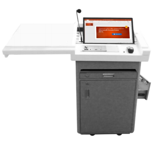 Electronic Podium with Metallic Body and Wooden Top - HT EL21